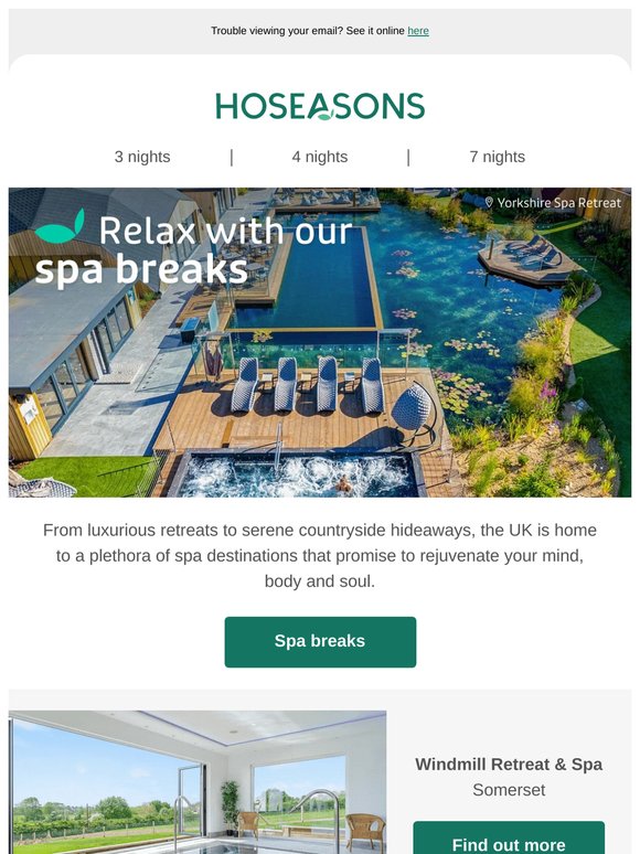Relax…with our spa breaks