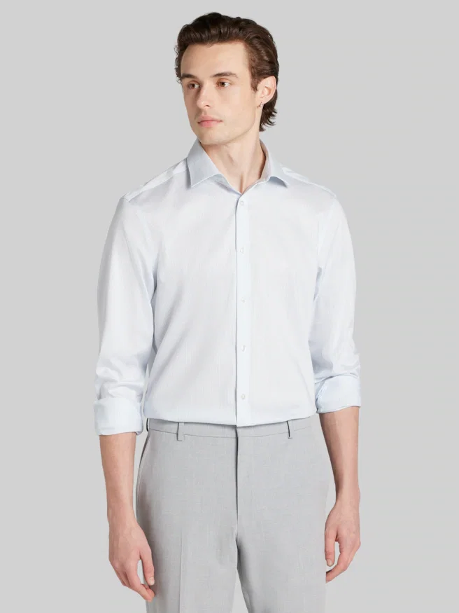 Calvin Klein Slim Fit Stripe Supima Cotton Dress Shirt