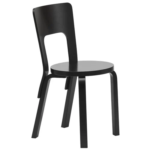 Sedia Aalto 66, nero laccato