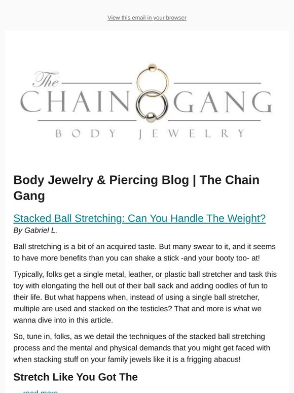 TheChainGang - Posts from Body Jewelry & Piercing Blog | The Chain Gang for 05/31/2026