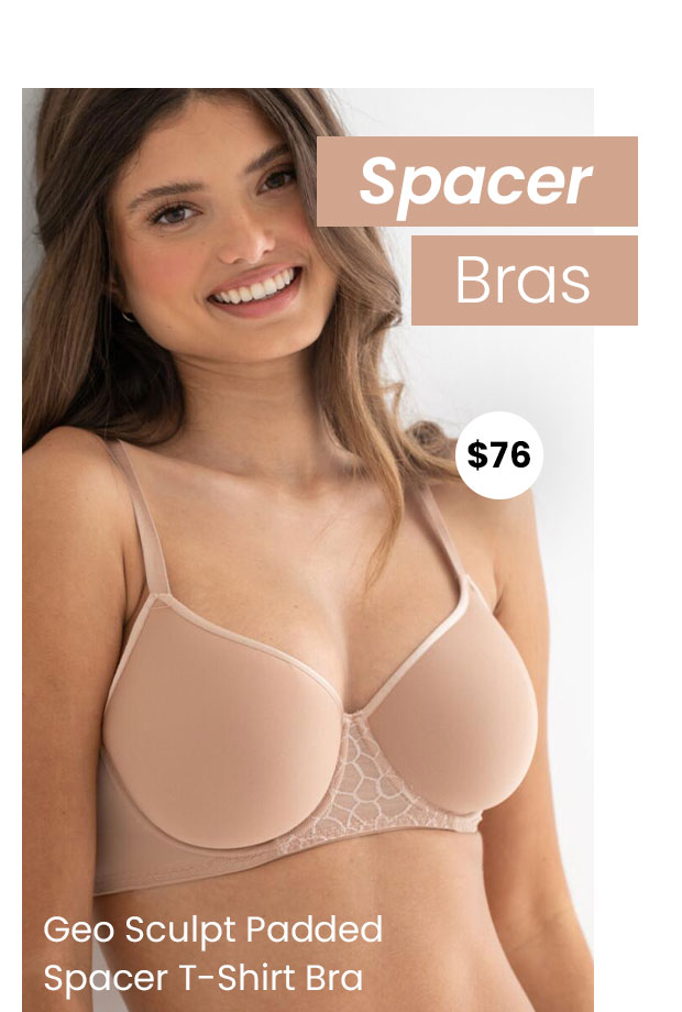 Geo Sculpt Padded Spacer T-Shirt Bra - Toffee