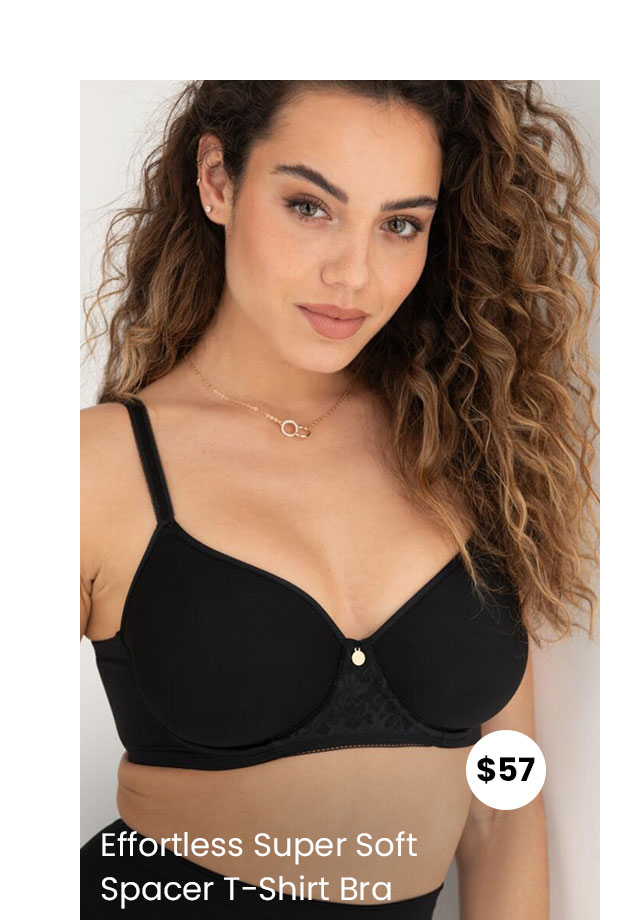 Effortless Super Soft Spacer T-Shirt Bra - Black