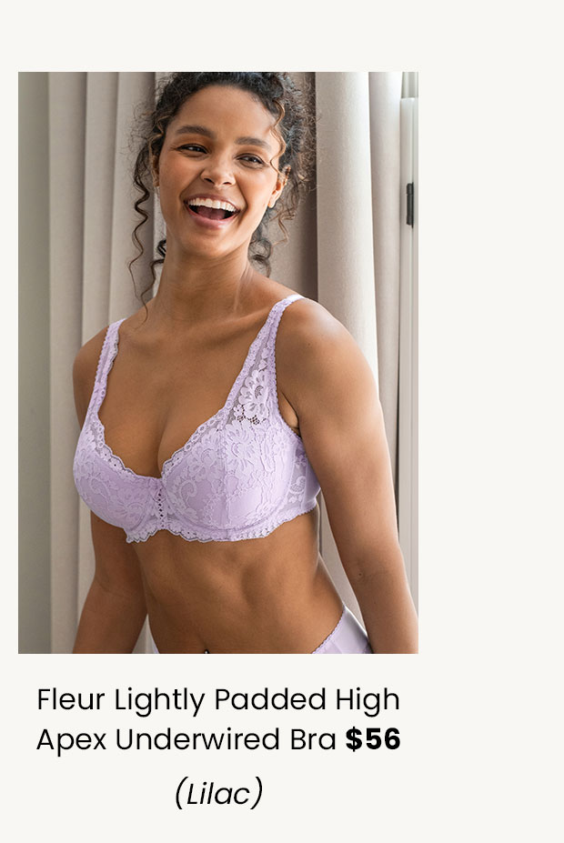 Fleur Lightly Padded High Apex Underwired Bra - Lilac