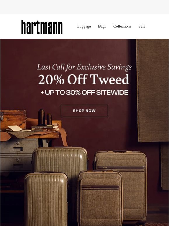 Final Days to Save on Tweed