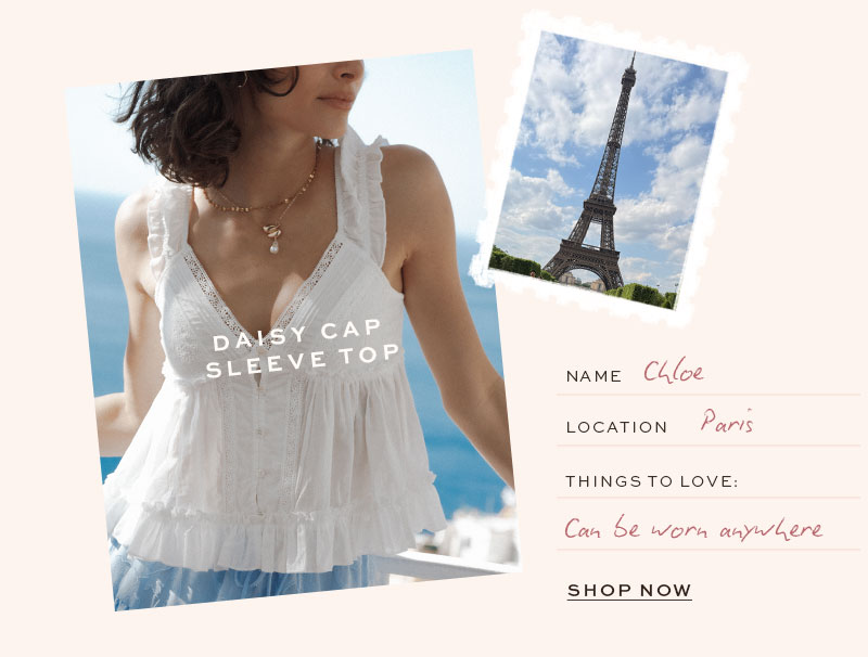 Daisy Cap Sleeve Top