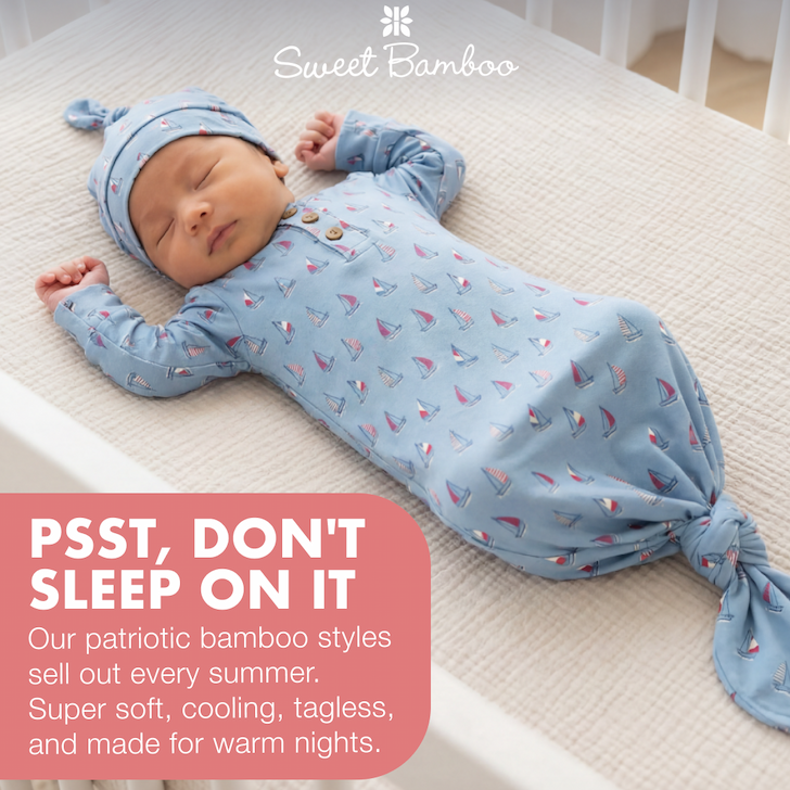 sailboats baby knot gown