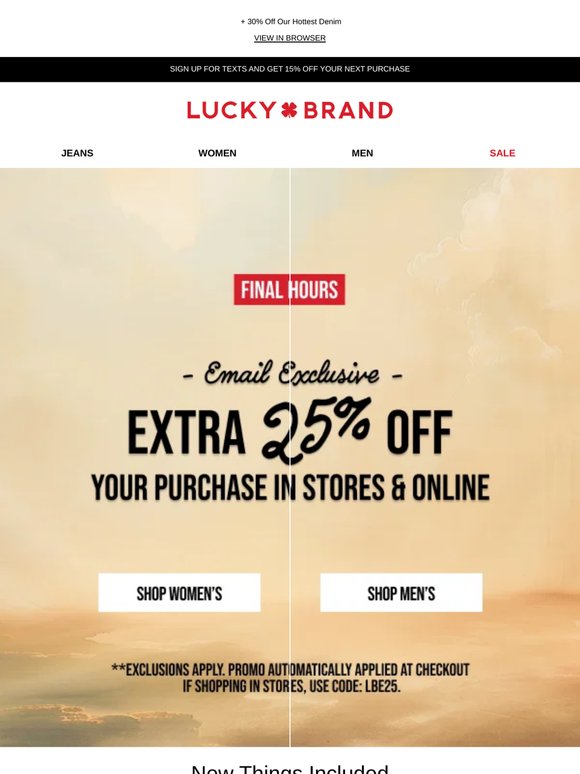 Last Day For EXTRA 25% Off!