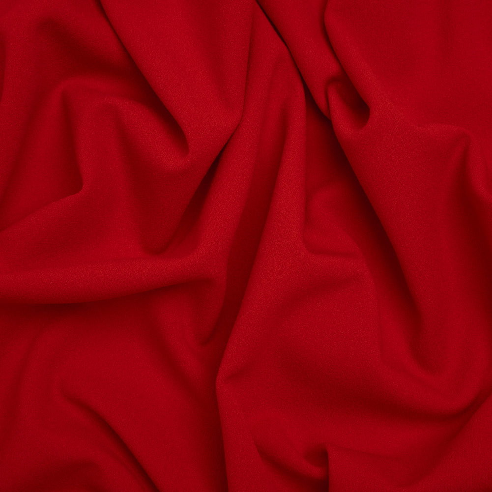 Image of Stretch Polyester Crepe Double Knit - Red - Designer Deadstock