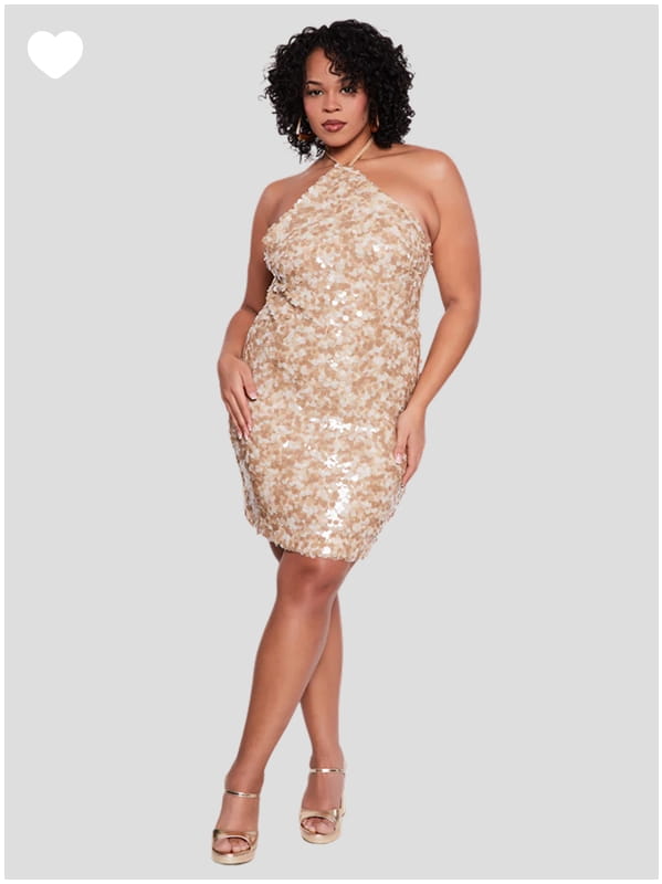 Shop Plus Size Sequin Halter Dress