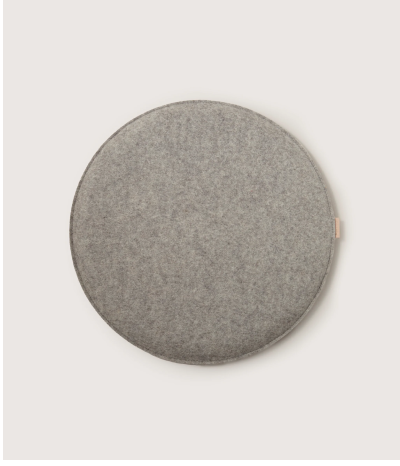 Zabuton Merino Wool Round Seat Cushion in Granite