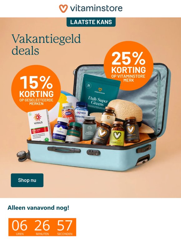 Tot 25% korting - nog maar een paar uur