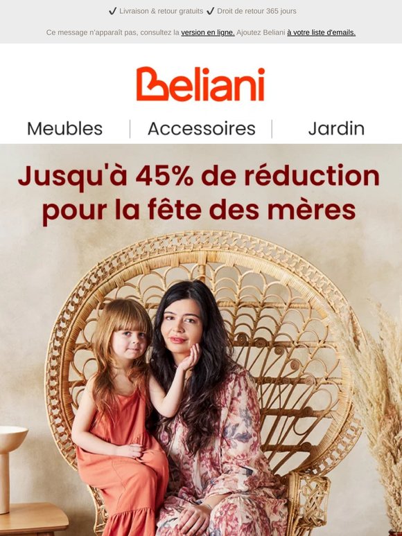 Jusqu'à -45 % pour la fête des mères 🎁