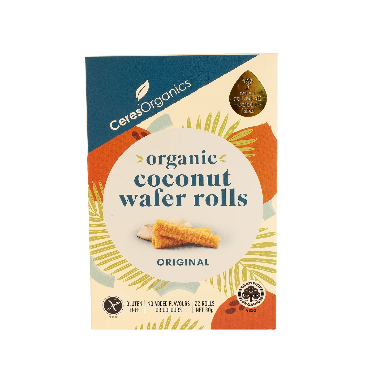 Image of Ceres Organics Coconut Wafer Rolls Original 80g
