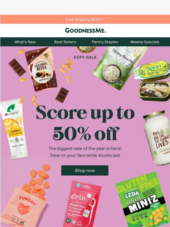 Up to 50% off EOFY