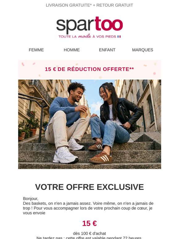 🎉 Pssst… 15€ de réduction vous attendent sagement à l'intérieur de ce mail. ✔️