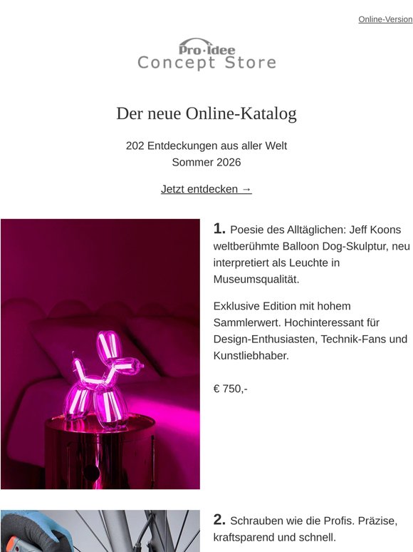 Der neue Online-Katalog: 202 Entdeckungen aus aller Welt