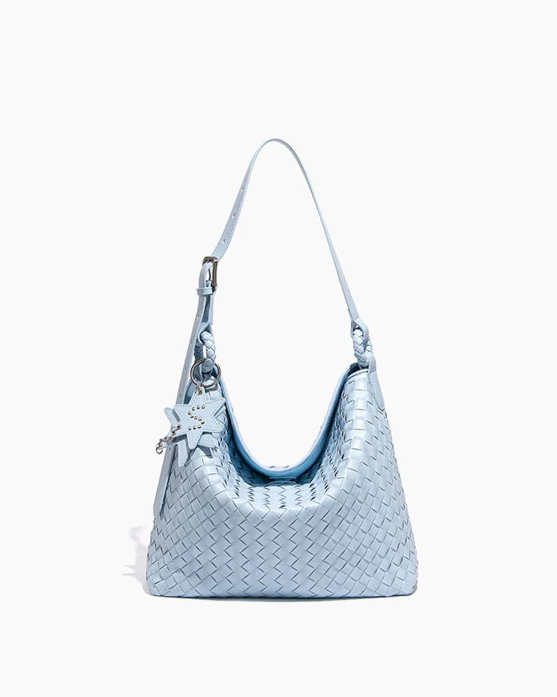 Skyline Woven Shoulder Hobo Bag For Outings