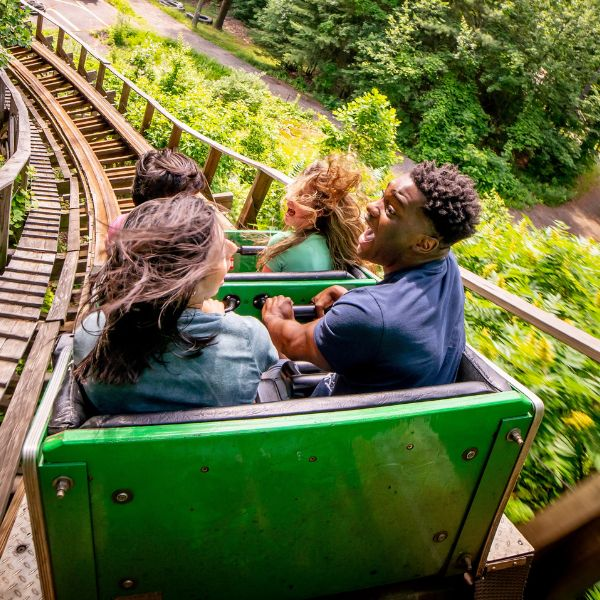 Boulder Dash in motion with excited guests
