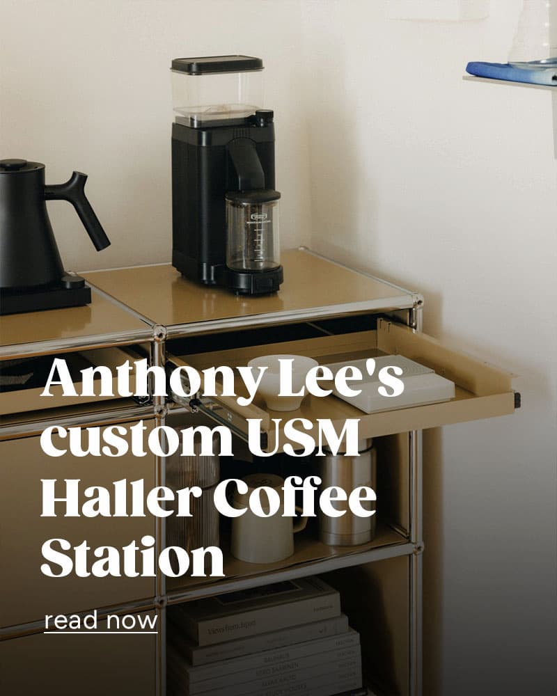 Anthony Lee's custom USM Haller Coffee Station
