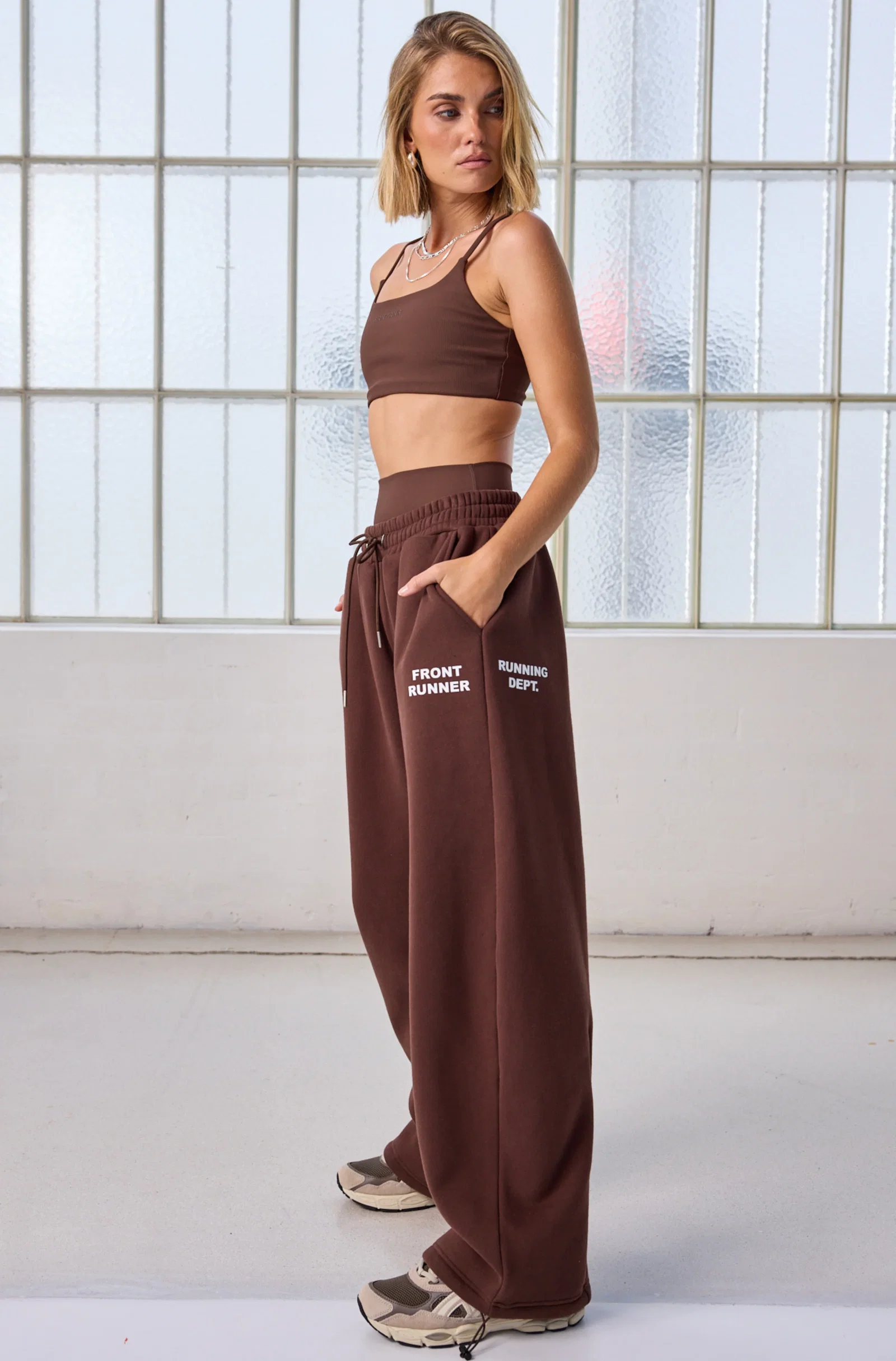 Image of Running Dept. Barrel Leg Trackpant - Chocolate