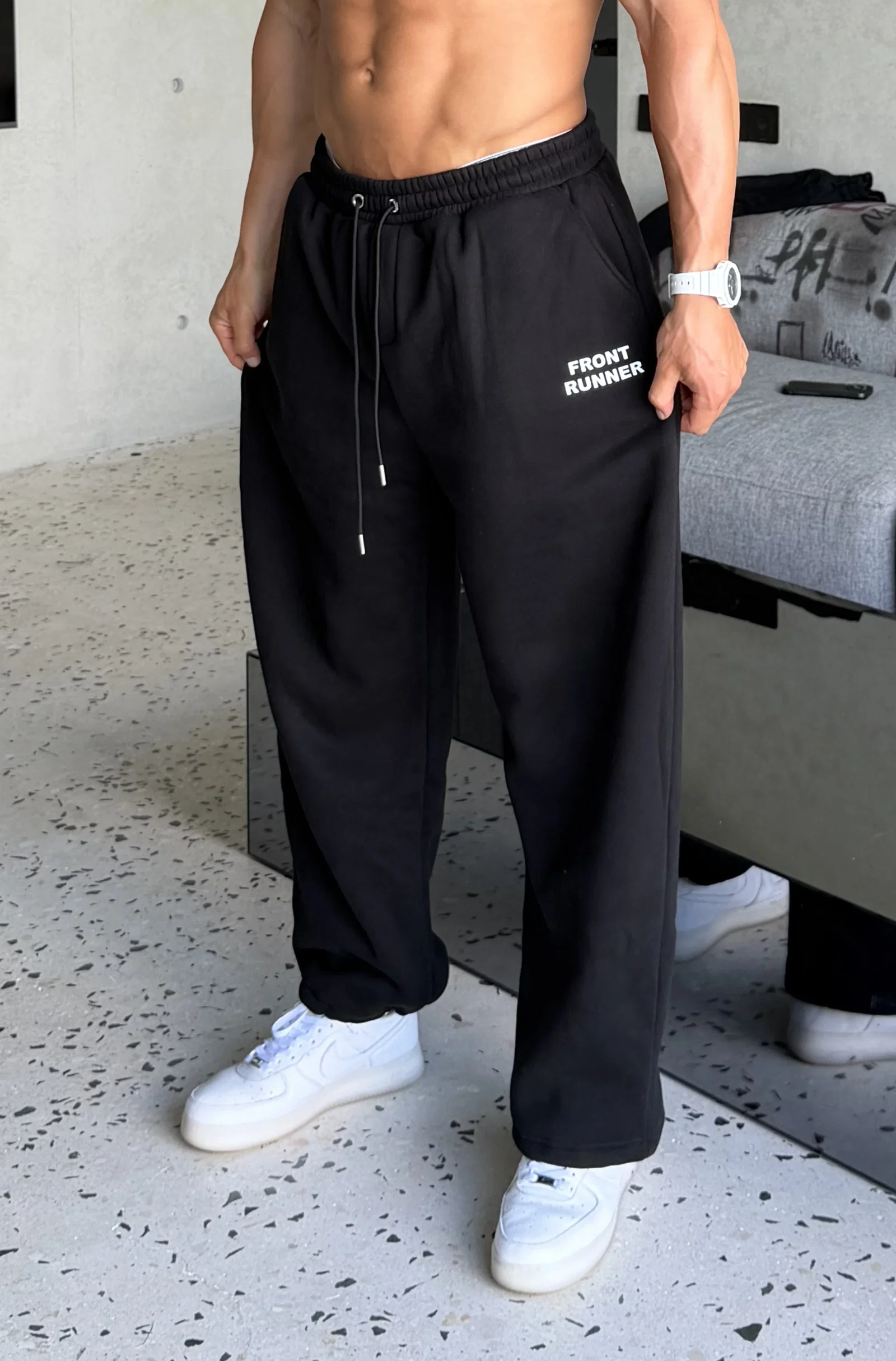 Image of Running Dept. Barrel Leg Trackpant - Black