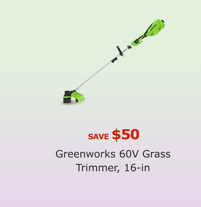 SAVE $50. Greenworks 60V Grass Trimmer, 16-in.