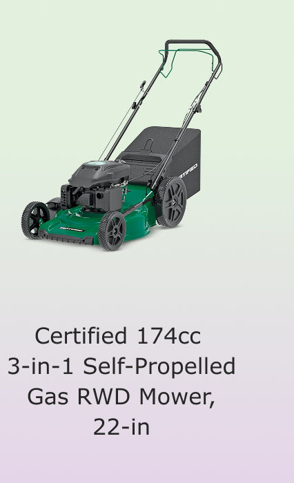 Certified 174cc 3-in-1 Self-Propelled Gas RWD Mower, 22-in.