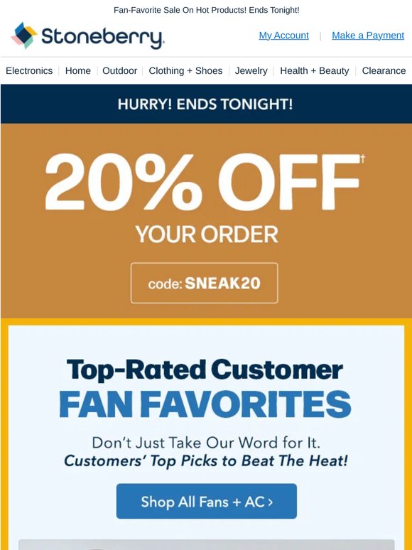 Cool Savings. Happy Wallet. 20% Off Your Order!