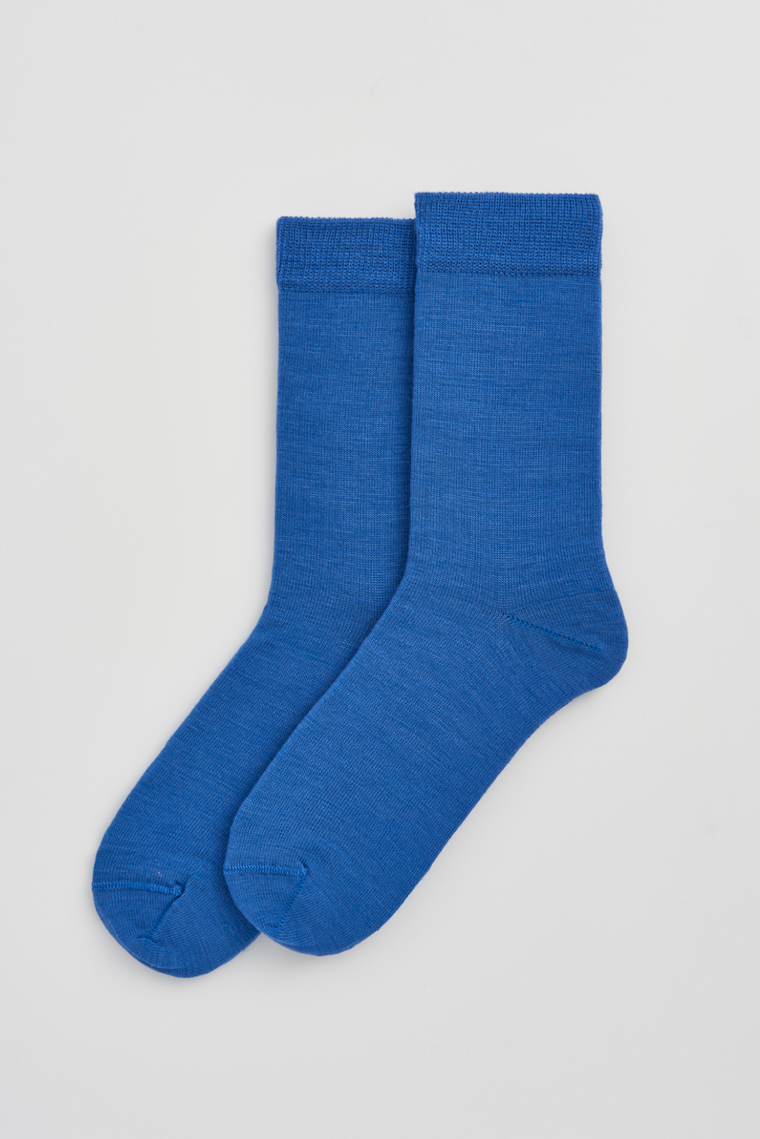Strong Blue Merino Socks