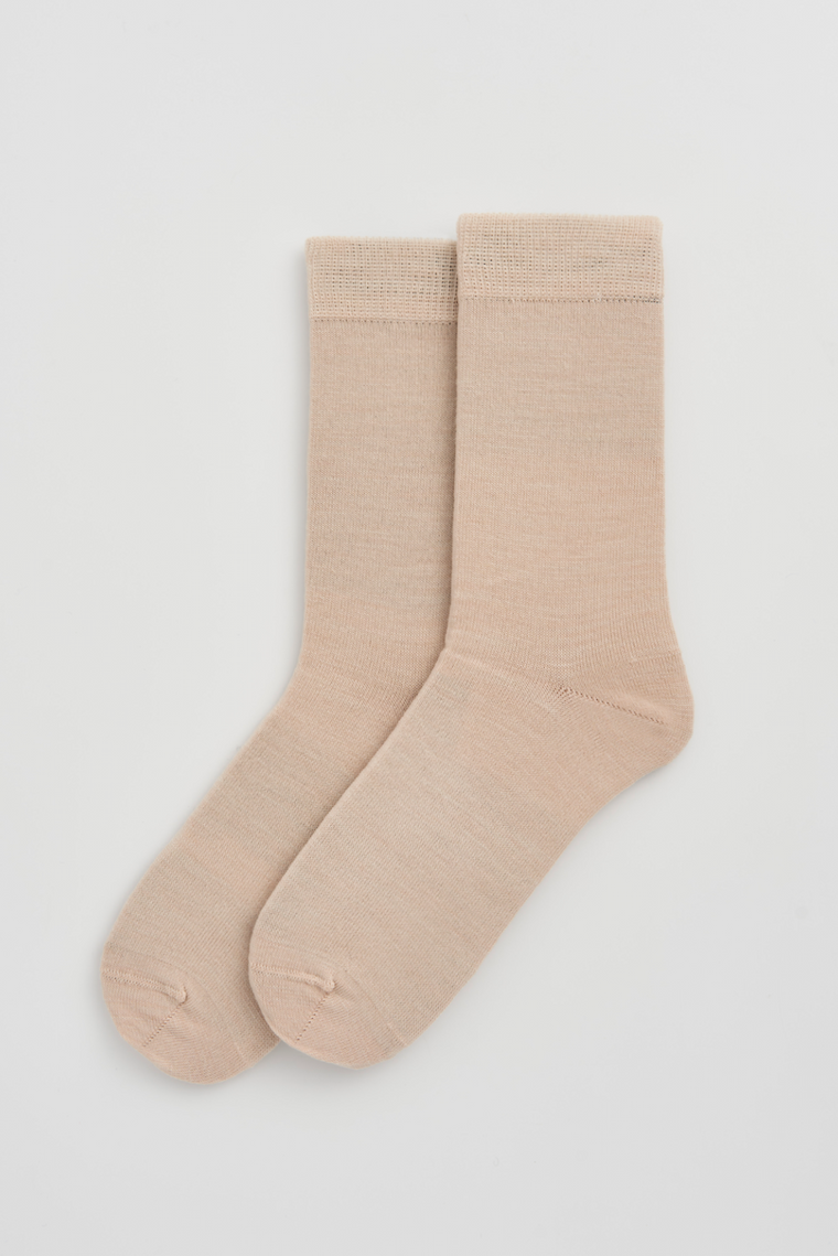 Milky Tea Beige Merino Socks