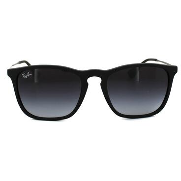 Ray-Ban Round Mens Rubber Black Gradient Grey Sunglasses