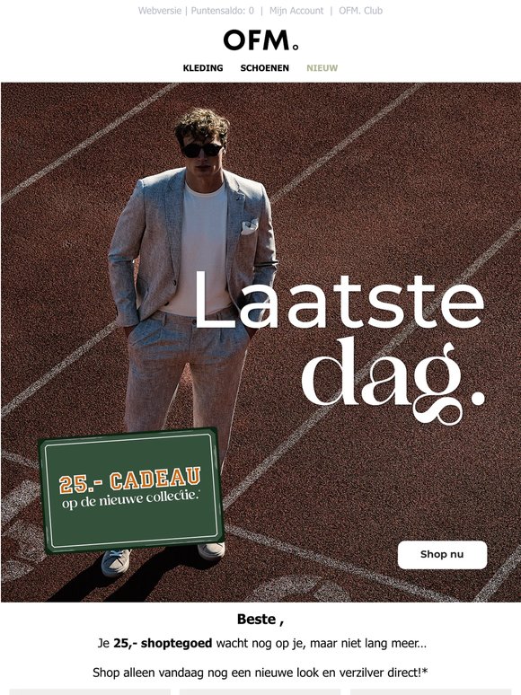 Laat je 25,- shoptegoed niet liggen! 🚨