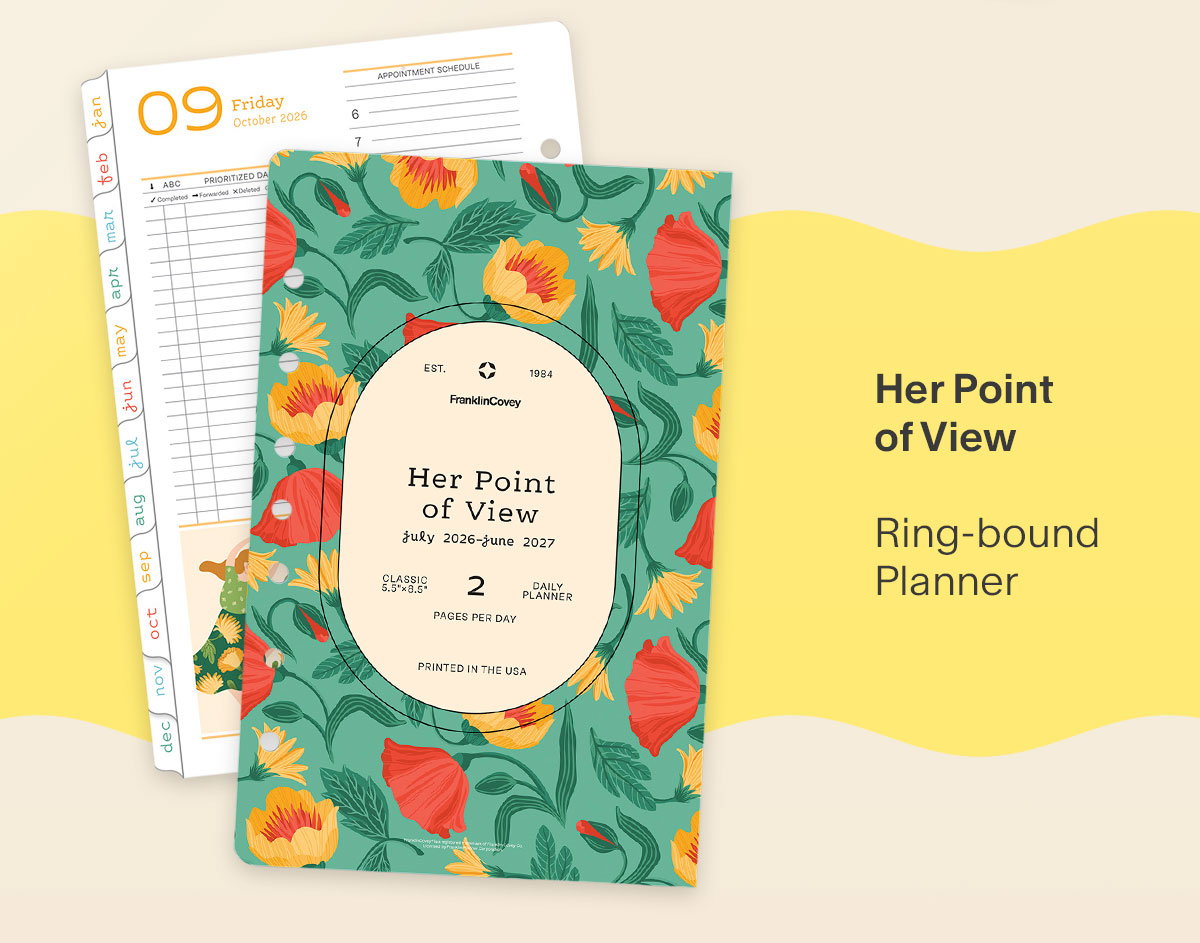 Her Point of View Two Page Per Day Ring-bound Planner.