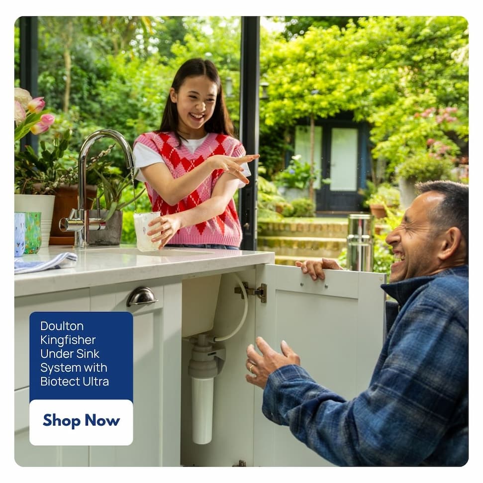 Doulton Kingfisher undersink father and daughter splashing water