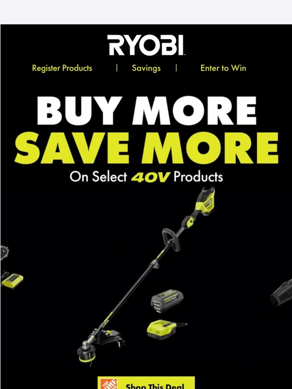 Save up to $125 on Select 40V Products