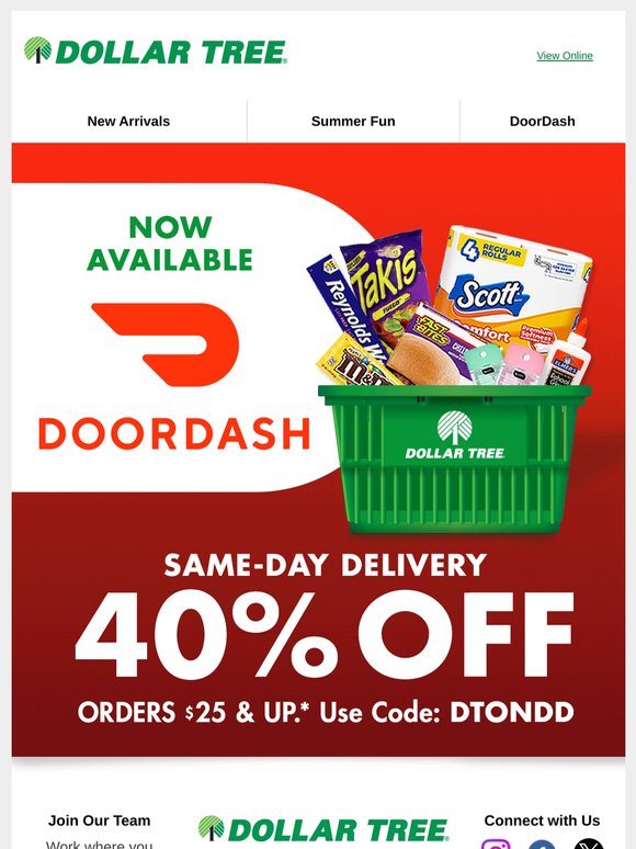 NEW: Dollar Tree on DoorDash‼️