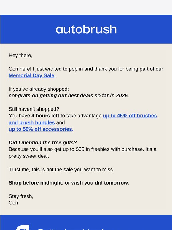 4 hours left for up to $65 in gifts