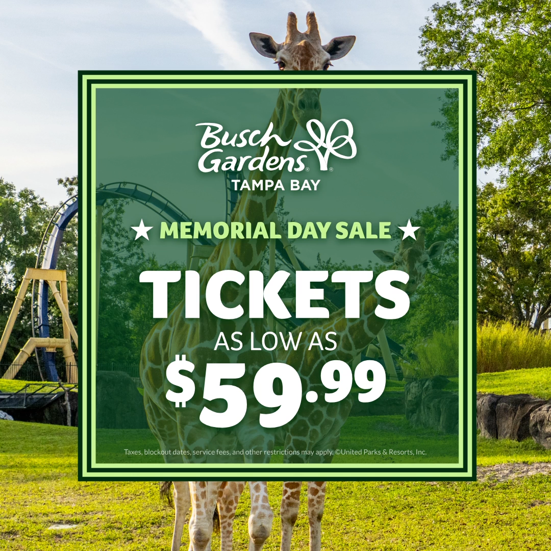 Busch Gardens Tampa Bay Memorial Day Sale: Tickets As Low As $59.99