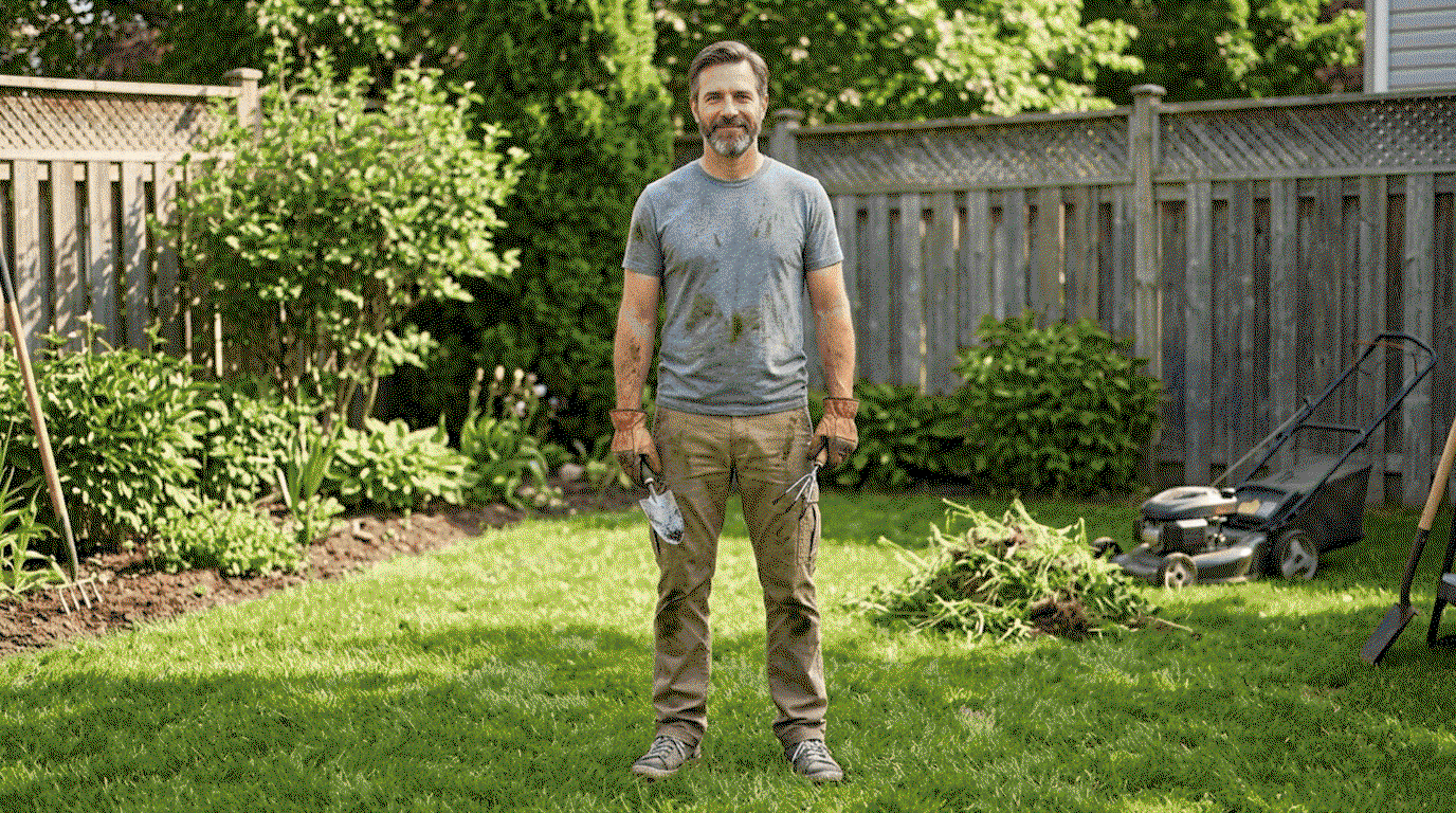 A gif sshowing a man doing various summer activities