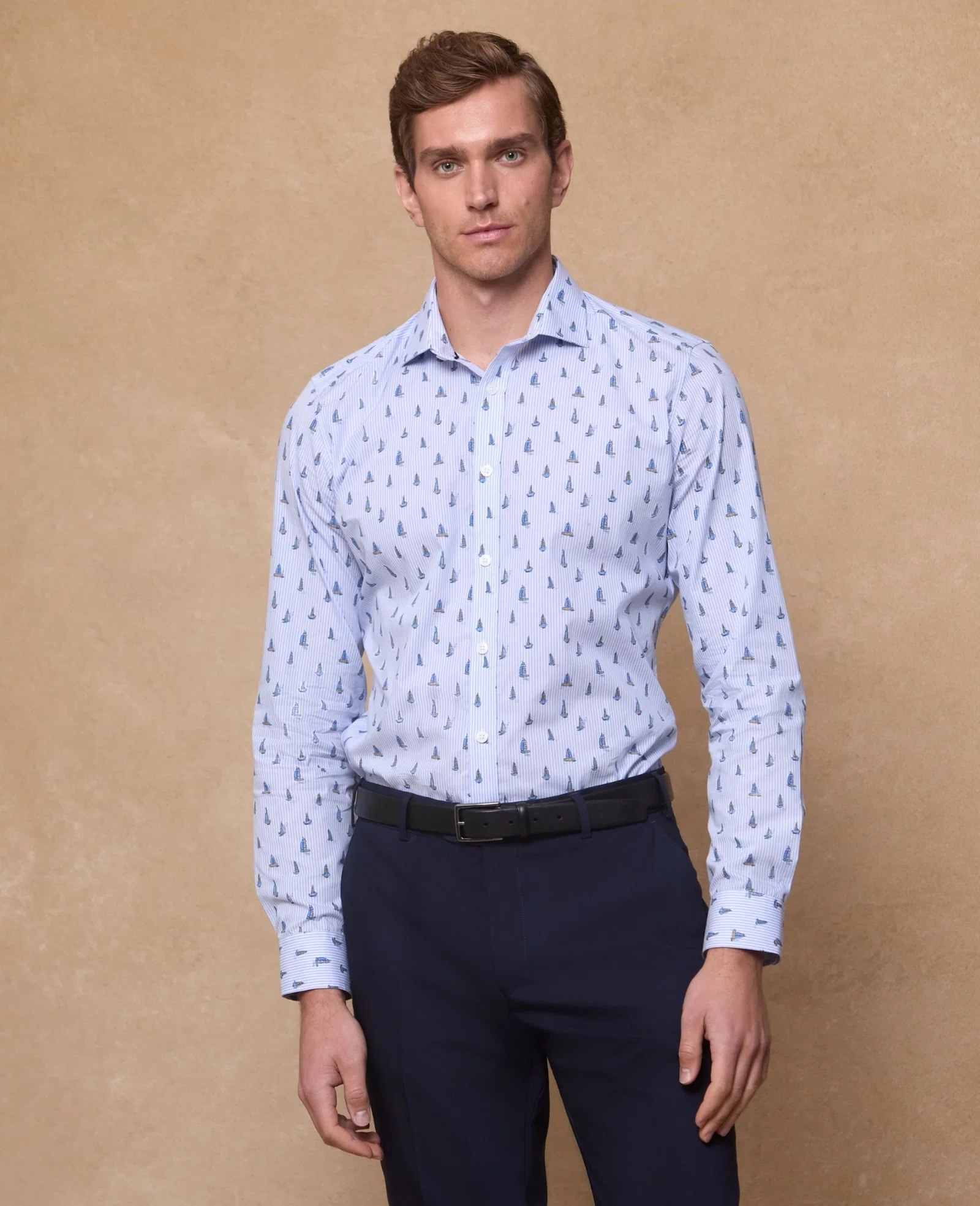 Image of Kippure Liberty Print Shirt - Blue Stripes