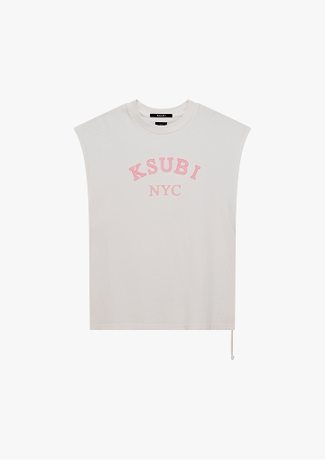 LAYBEL EKCESS CUT OFF TEE TRU WHITE