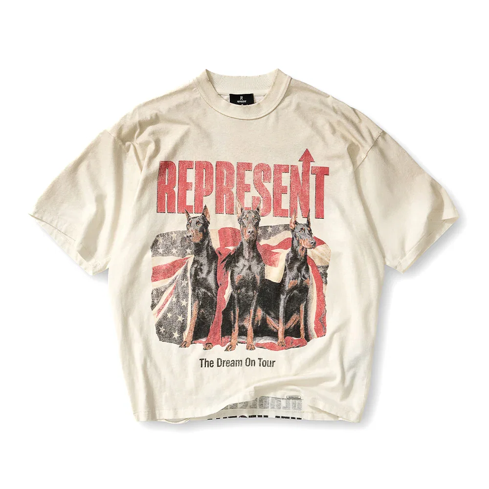 Image of Represent Dream On Tour SS Tee - Washed Ecru