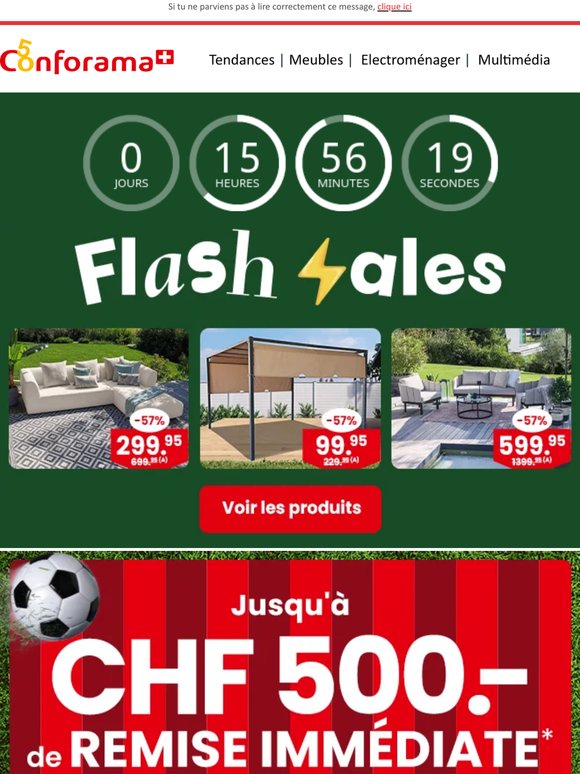 ⚡ Flash Sale : CHF 299.95 au lieu de CHF 699.95 sur un canapé de jardin compressé