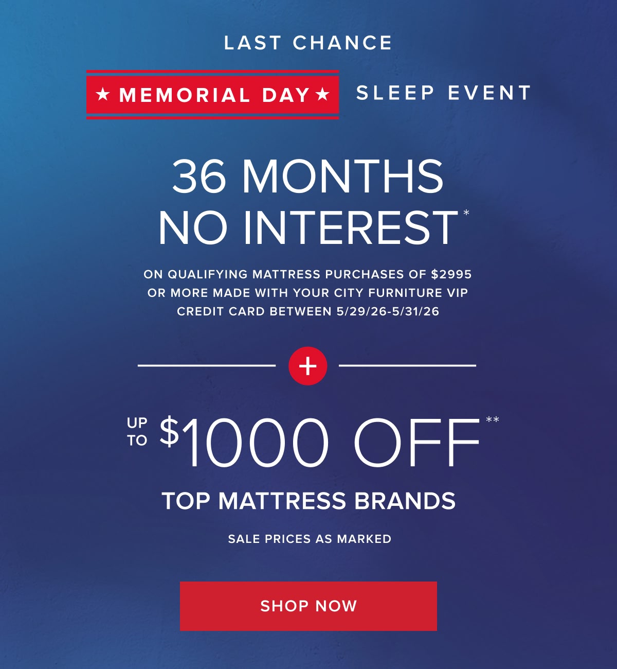 36 Months No Interest Plus Up To $1000 Off Top Mattress Brands