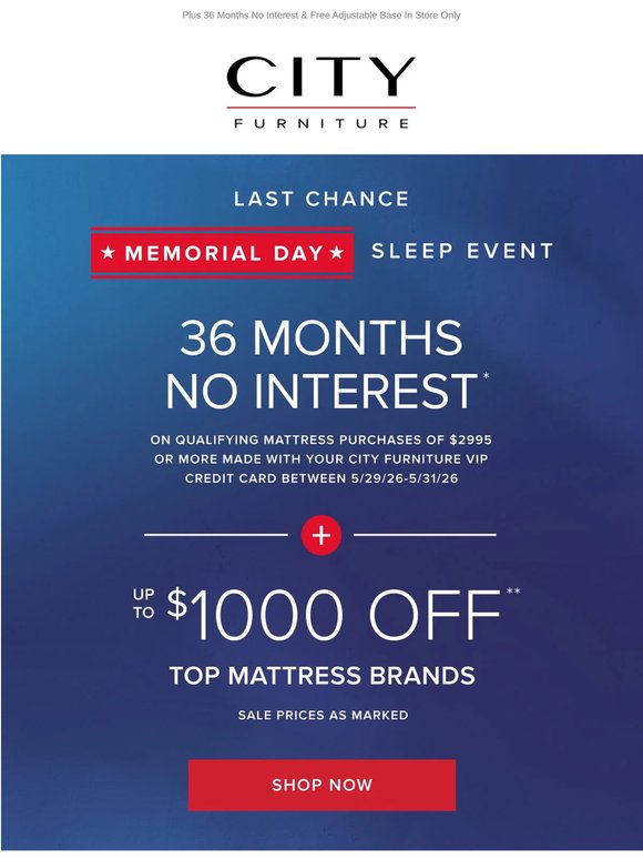 Last Day—Up To $1,000 Off Mattresses