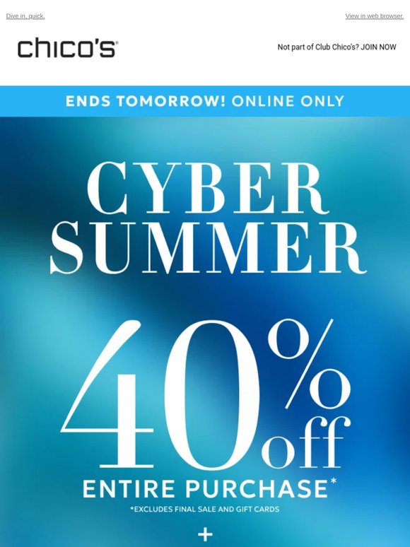 40% off ENTIRE purchase + FREE shipping (Excl Apply)