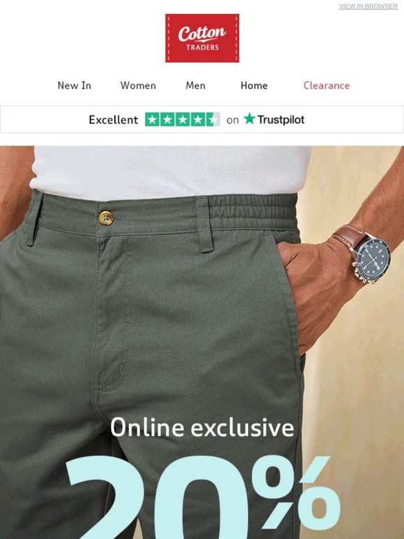 20% off men's shorts and shirts 👕 🩳