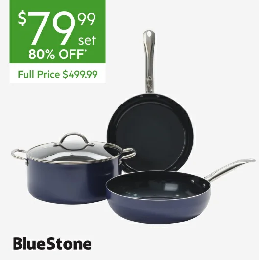 BLUESTONE Brilliance Ceramic Non-Stick 4 Piece Cookware Set