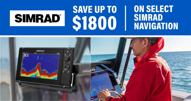 Save up to $1,800 on Select Simrad Navigation - Shop Now