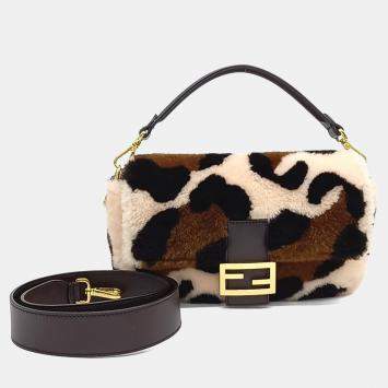Multicolor Fur Baguette Bag